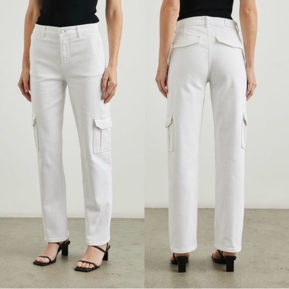 Rails Speedway Cargo Relaxed Boyfriend Salt White Jeans 25 NWT $218 - Picture 3 of 12